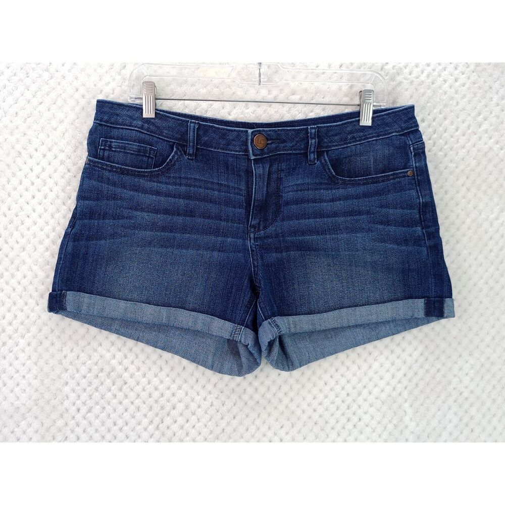 Lauren Conrad Women's 8 Dark Wash Denim Roll Cuff Shorts